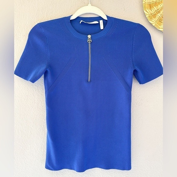 Helmut Lang Tops - Helmut Lang‎ Blue Essential Zip Top Size XS